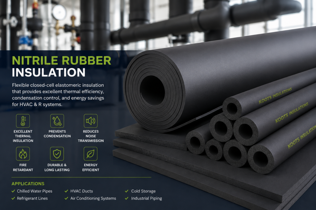Nitrile rubber insulation for HVAC systems